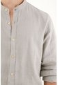 Tennis Camisa Manga Larga Gris En 100% Lino Para Hombre de Tennis