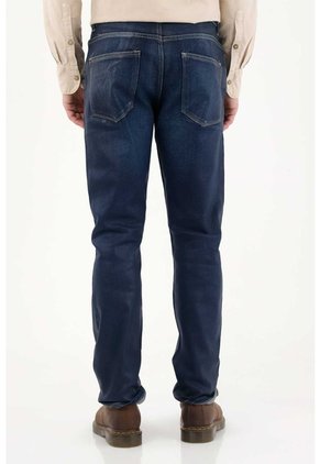 Tennis Jean Nudy Con Efecto Resinado Azul Para Hombre