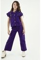 Chaleco Manga Corta Morado Para Niña de Tennis