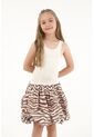 Vestido Corto Con Falda Tipo Globo Crudo Para Niña de Tennis