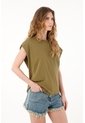 Camiseta Verde Cuello Redondo Para Mujer de Tennis