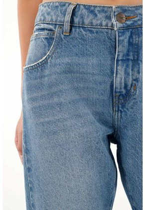 Tennis Jean Flare De Tiro Medio Azul Para Mujer