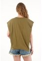 Camiseta Verde Cuello Redondo Para Mujer de Tennis