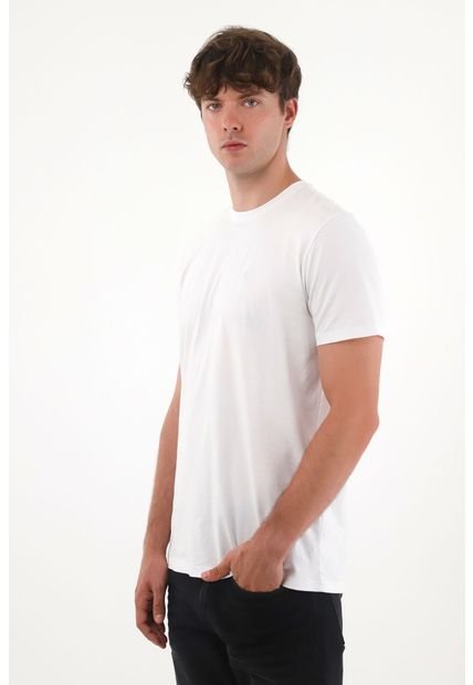 Camiseta Manga Corta En 100% Algodón Blanca Para Hombre