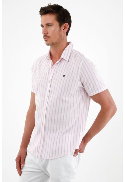 Tennis Camisa Rosada Manga Corta Para Hombre