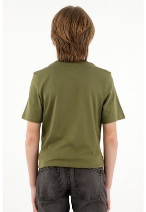 Camiseta Verde De Manga Corta Para Niño