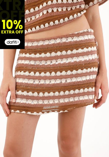 Falda Corta Tejida Multicolor Para Mujer