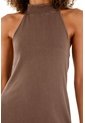 Tennis Vestido Café Largo En Rib Para Mujer de Tennis