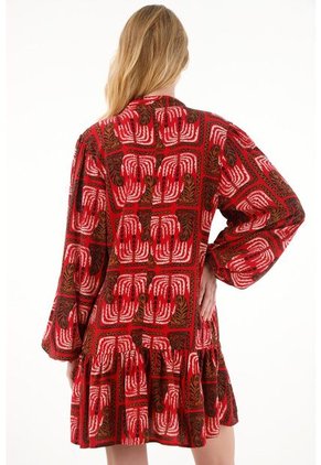 Tennis Vestido Corto Manga Larga Estampado Para Mujer