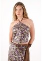 Tennis Camisa Crop Con Lentejuelas Café Para Mujer de Tennis