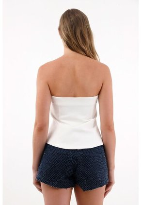 Tennis Camisa Strapless De Silueta A Crudo Para Mujer