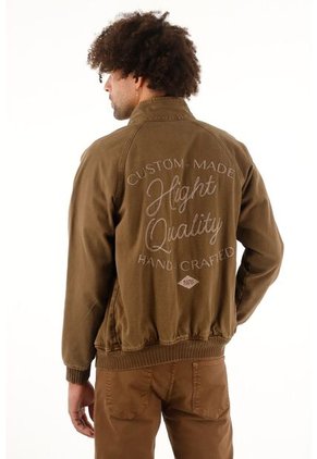 Tennis Chaqueta Café Tipo Bomber Para Hombre