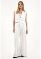 Tennis Pantalón Wide Leg Tipo Sastre Blanco Para Mujer de Tennis