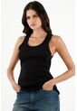 Camiseta Negra En Rib Para Mujer de Tennis