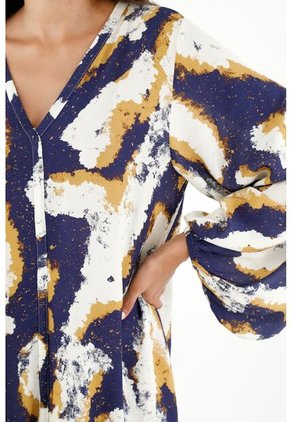 Vestido Manga Larga Estampado Para Mujer