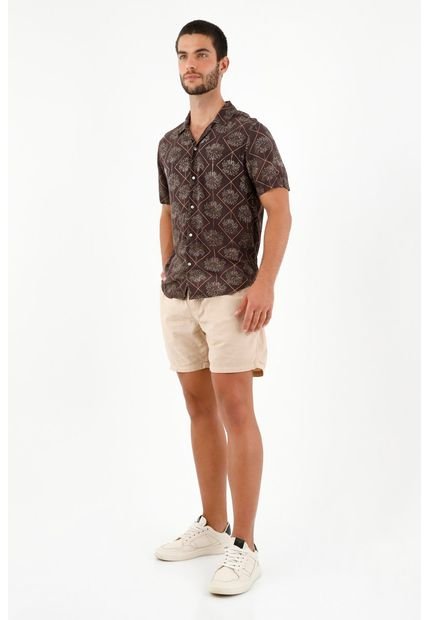 Camisa Tipo Bowling Estampada Para Hombre