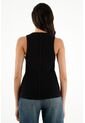Camiseta Negra En Rib Para Mujer de Tennis
