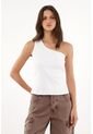 Tennis Camiseta De Un Solo Hombro Blanca Para Mujer de Tennis