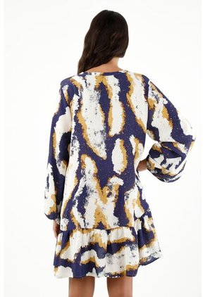 Vestido Manga Larga Estampado Para Mujer