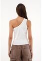 Tennis Camiseta De Un Solo Hombro Blanca Para Mujer de Tennis