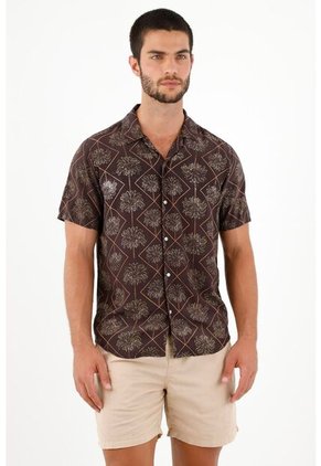 Camisa Tipo Bowling Estampada Para Hombre