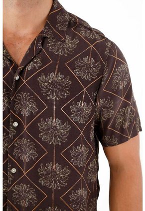 Camisa Tipo Bowling Estampada Para Hombre