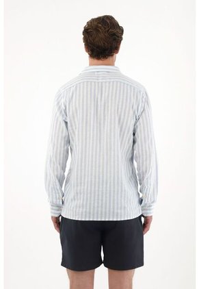 Tennis Camisa Manga Larga Con Diseño A Rayas Para Hombre