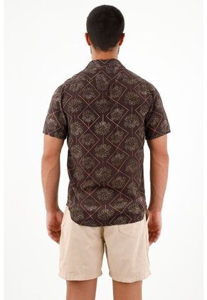 Camisa Tipo Bowling Estampada Para Hombre