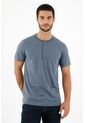 Camiseta Tipo Henley Azul Para Hombre de Tennis