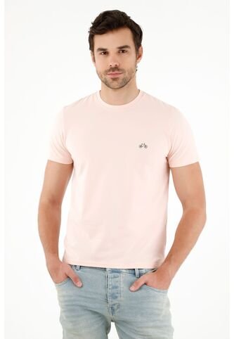 Camiseta Rosada Cuello Redondo Para Hombre Tennis