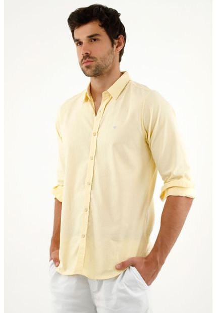 Camisa Amarilla Manga Larga Para Hombre