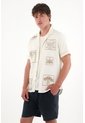 Tennis Camisa Tipo Bowling Crudo Para Hombre de Tennis