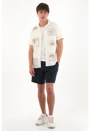 Tennis Camisa Tipo Bowling Crudo Para Hombre