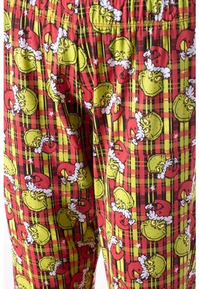 Pijama De Grinch Pantalón Largo Rojo Para Mujer XS