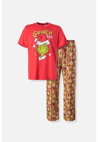 Pijama De Grinch Con Pantalón Largo Rojo Para Hombre XL THE GRINCH