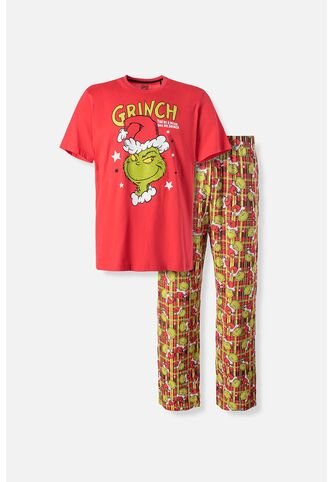 Pijama The Grinch Con Pantalón Largo Rojo Para Hombre L THE GRINCH
