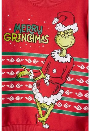 Buzo De Grinch Cerrado Rojo Para Niño Unisex 5T