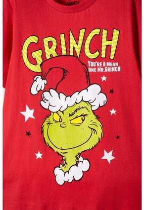 Pijama De Grinch Pantalón Largo Rojo Para Niño 10