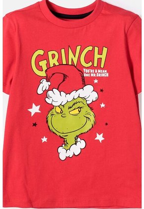 Pijama De Grinch Pantalón Largo Rojo Para Niño 2T A 5T 2T