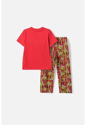 Pijama De Grinch Pantalón Largo Rojo Para Niño Unisex 2T A 5T 5T
