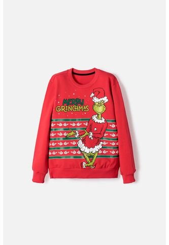 Buzo De Grinch Cerrado Rojo Para Niño Genero Neutro 6 THE GRINCH