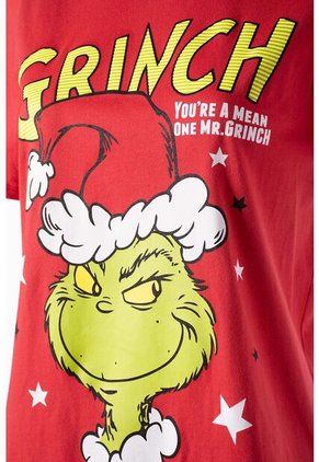 Pijama De Grinch Pantalón Largo Rojo Para Mujer S