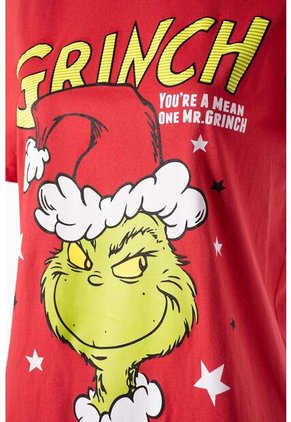 Pijama De Grinch Pantalón Largo Rojo Para Mujer S