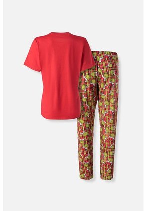 Pijama De Grinch Pantalón Largo Rojo Para Mujer S