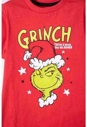 Pijama De Grinch Pantalón Largo Rojo Para Niño 2T A 5T 5T