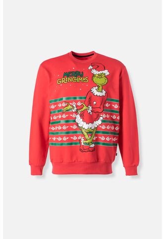 Buzo De Grinch Cerrado Rojo Para Adulto Genero Neutro L THE GRINCH