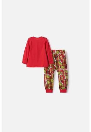 Pijama De Grinch Con Pantalón Largo Rojo Para Bebé 3-6