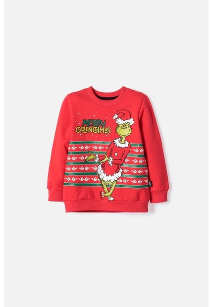 Buzo De Grinch Cerrado Rojo Para Niño Unisex 5T