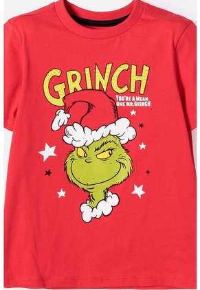 Pijama De Grinch Pantalón Largo Rojo Para Niño 2T A 5T 3T