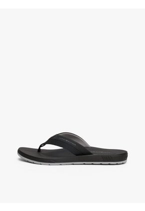 Sandalias Negro Con Logo En Tiras Texturizadas Tommy Hilfiger
